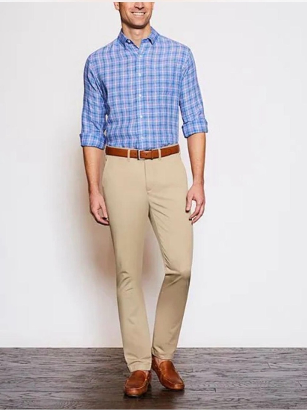 Rowm classic fit Comfort Stretch Flat-Front Twill Chino pants 34x22